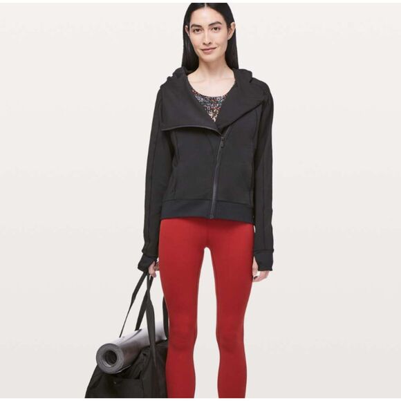 LULULEMON Coast Zip Up Hoodie Black Sz‎ 6 - Picture 1 of 6